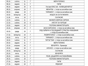 Програма на театър “София” за октомври 2019