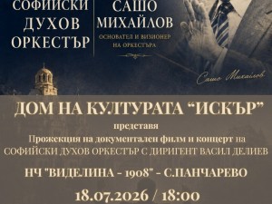 Дом на културата "Искър": Концерт на Софийския духов оркестър и прожекция на документален филм